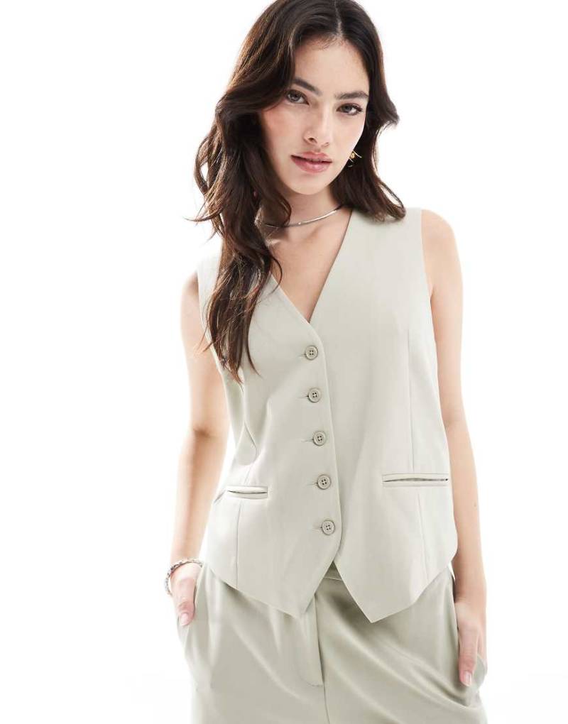 French Connection - Angie - Weste in Pistaziengrün, Kombiteil von French Connection