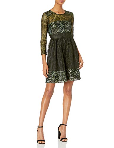 French Connection Damen Molly LACE LS RDNK Dress Kleid, Grün (Khaki 20), 36 (Herstellergröße: 10) von French Connection