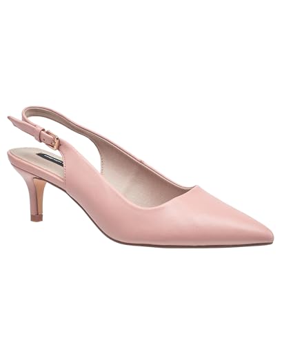 French Connection Damen Slingback Pointed Toe Heels - Mid Heel Kleid Schuhe mit verstellbarem Riemen, Blush, 37.5 EU French Connection Damen Slingback Pointed Toe Heels - Mid Heel Kleid Schuhe mit verstellbarem Riemen, Blush, 37.5 EU von French Connection