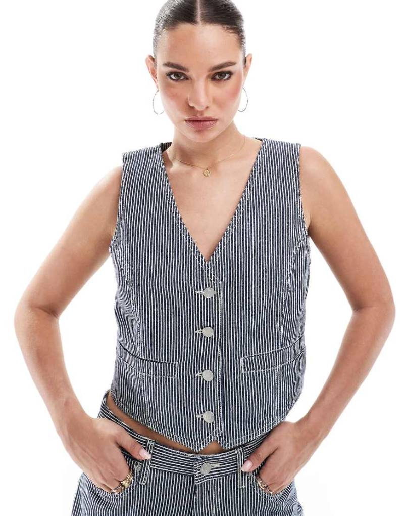 French Connection - Everett - Denim-Weste mit indigoblauen Streifen, Kombiteil-Bunt von French Connection