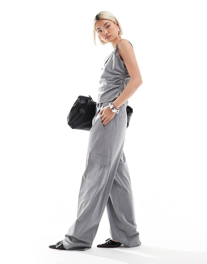 French Connection - Franklin - Elegante Hose in Grau mit abgerundetem Beinschnitt, Kombiteil von French Connection