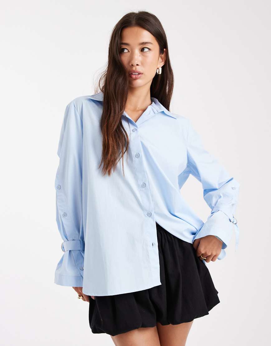 French Connection - Hemd in Hellblau mit Knopfleiste und seitlichem Schlitz von French Connection