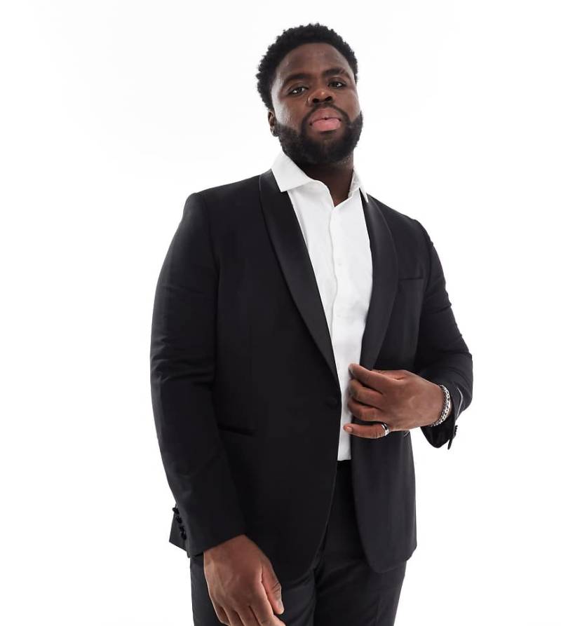 French Connection Plus - Smoking-Jacke mit schmalem Schnitt-Schwarz von French Connection