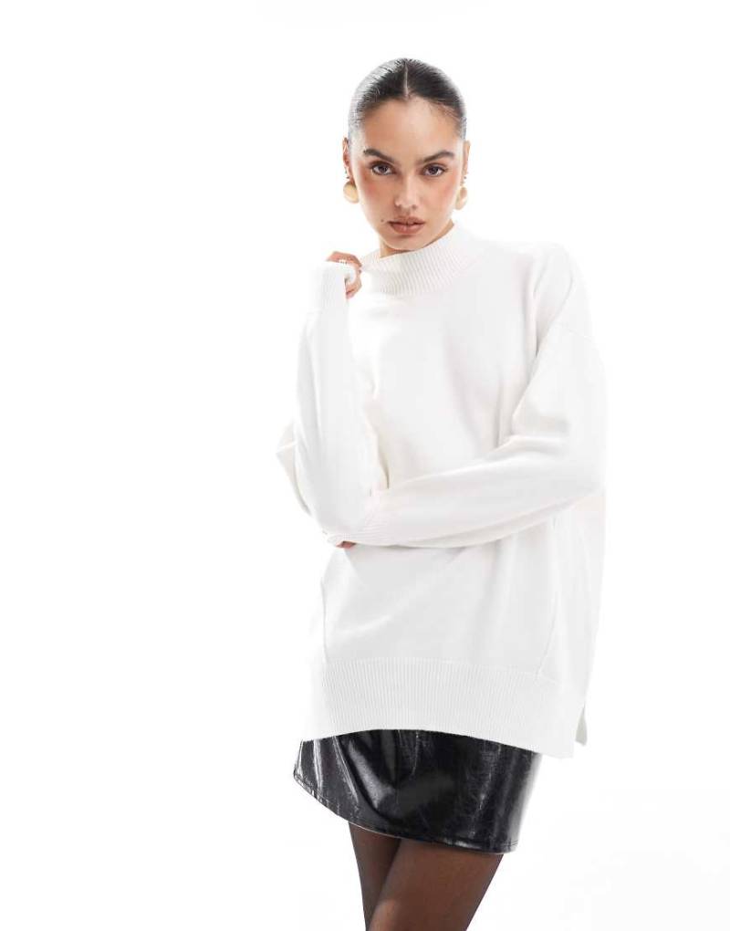 French Connection - Rollkragenpullover aus Strick in Winterweiß von French Connection
