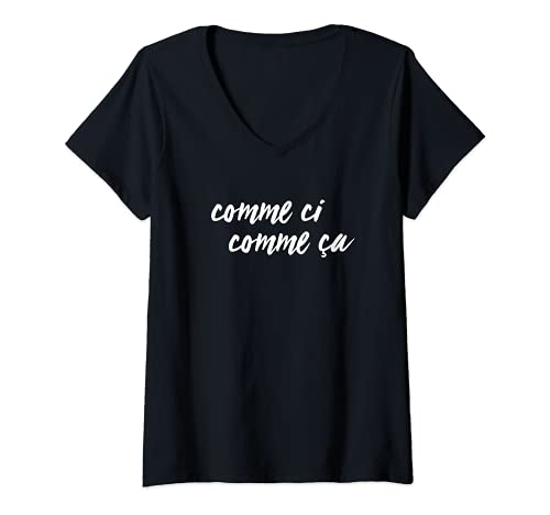 Damen COMME CI Comme Ca Funny French T-Shirt mit V-Ausschnitt Damen COMME CI Comme Ca Funny French T-Shirt mit V-Ausschnitt von French Expressions