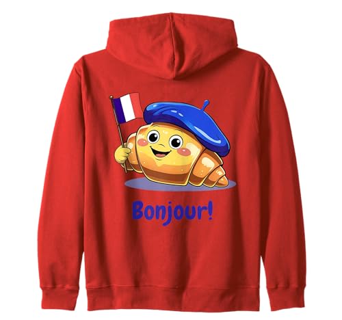 Frankreich Kinder Souvenir Croissant Französischer Spruch Zitat Bonjour Kapuzenjacke Frankreich Kinder Souvenir Croissant Französischer Spruch Zitat Bonjour Kapuzenjacke von French Flag Bastille Day Toddlers Teens Boys Girls