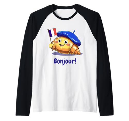 Frankreich Kinder Souvenir Croissant Französischer Spruch Zitat Bonjour Raglan Frankreich Kinder Souvenir Croissant Französischer Spruch Zitat Bonjour Raglan von French Flag Bastille Day Toddlers Teens Boys Girls