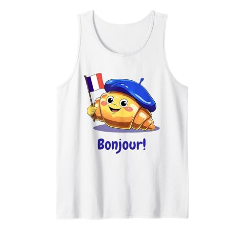 Frankreich Kinder Souvenir Croissant Französischer Spruch Zitat Bonjour Tank Top Frankreich Kinder Souvenir Croissant Französischer Spruch Zitat Bonjour Tank Top von French Flag Bastille Day Toddlers Teens Boys Girls