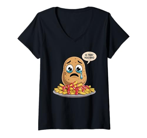 Damen French Fries is That You Bro T-Shirt – Lustiger Kartoffel-Humor T-Shirt mit V-Ausschnitt Damen French Fries is That You Bro T-Shirt – Lustiger Kartoffel-Humor T-Shirt mit V-Ausschnitt von French Fries Humor Tees