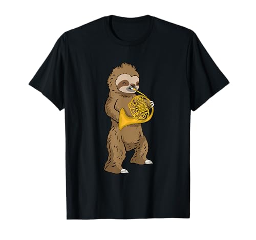 French Horn Spieler Kinder Faultier Big Band Musik French Horn T-Shirt French Horn Spieler Kinder Faultier Big Band Musik French Horn T-Shirt von French Horn Gifts For Big band Lovers