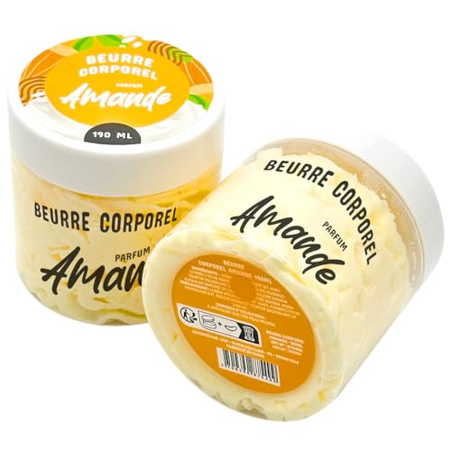 French Tendance - Körperbutter geschlagen – trockene Haut für Körper und Hände – für Damen und Herren – feuchtigkeitsspendend – Weichspüler – glättend – nährend – 190 ml – Mandelduft von French Tendance