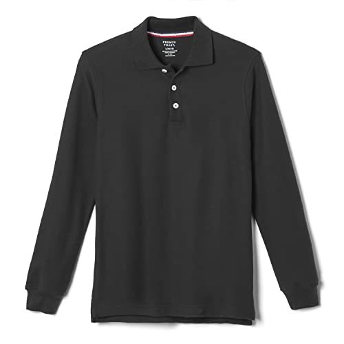 French Toast Herren Langärmeliges Piqué-Poloshirt Polohemd, Schwarz, XL von French Toast