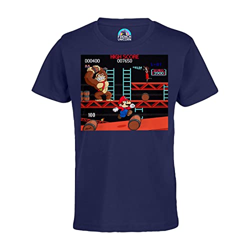 French Unicorn Kinder-T-Shirt Donkey Kong Gegen Mario, blau, für 4-Jährige von French Unicorn