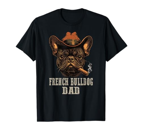 Herren Französische Bulldogge Hund Vintage Best Dad Vatertag T-Shirt von French bulldog Dad Funny Dog Lover Father's Day