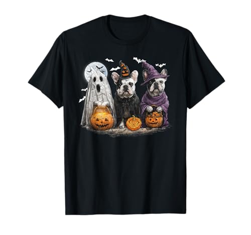 Französische Bulldogge für Herren und Damen, Happy Halloween, Hundeliebhaber T-Shirt von French bulldog Dog Pumpkin Happy Halloween