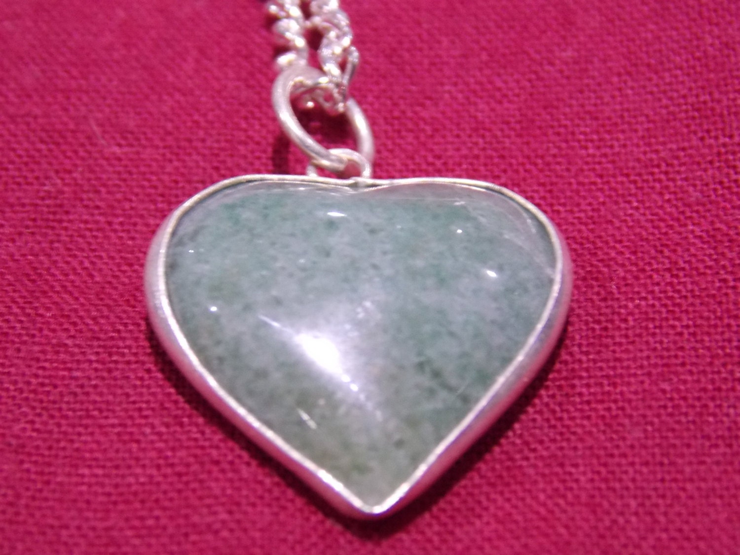 Halbedelstein/Kristall Halskette Kette Anhänger Herz von FrenchAntiqueGoods