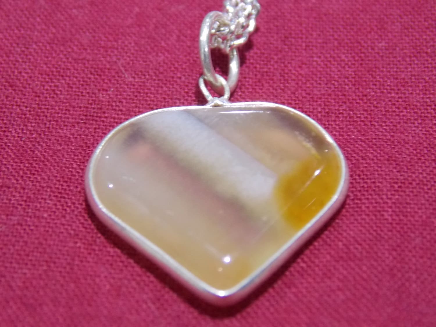 Halbedelstein/Kristall Halskette Kette Anhänger Herz von FrenchAntiqueGoods