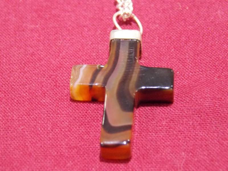 Halbedelstein/Kristall Halskette Kette Anhänger Kreuz Kruzifix Halbedelstein/Kristall Halskette Kette Anhänger Kreuz Kruzifix von FrenchAntiqueGoods