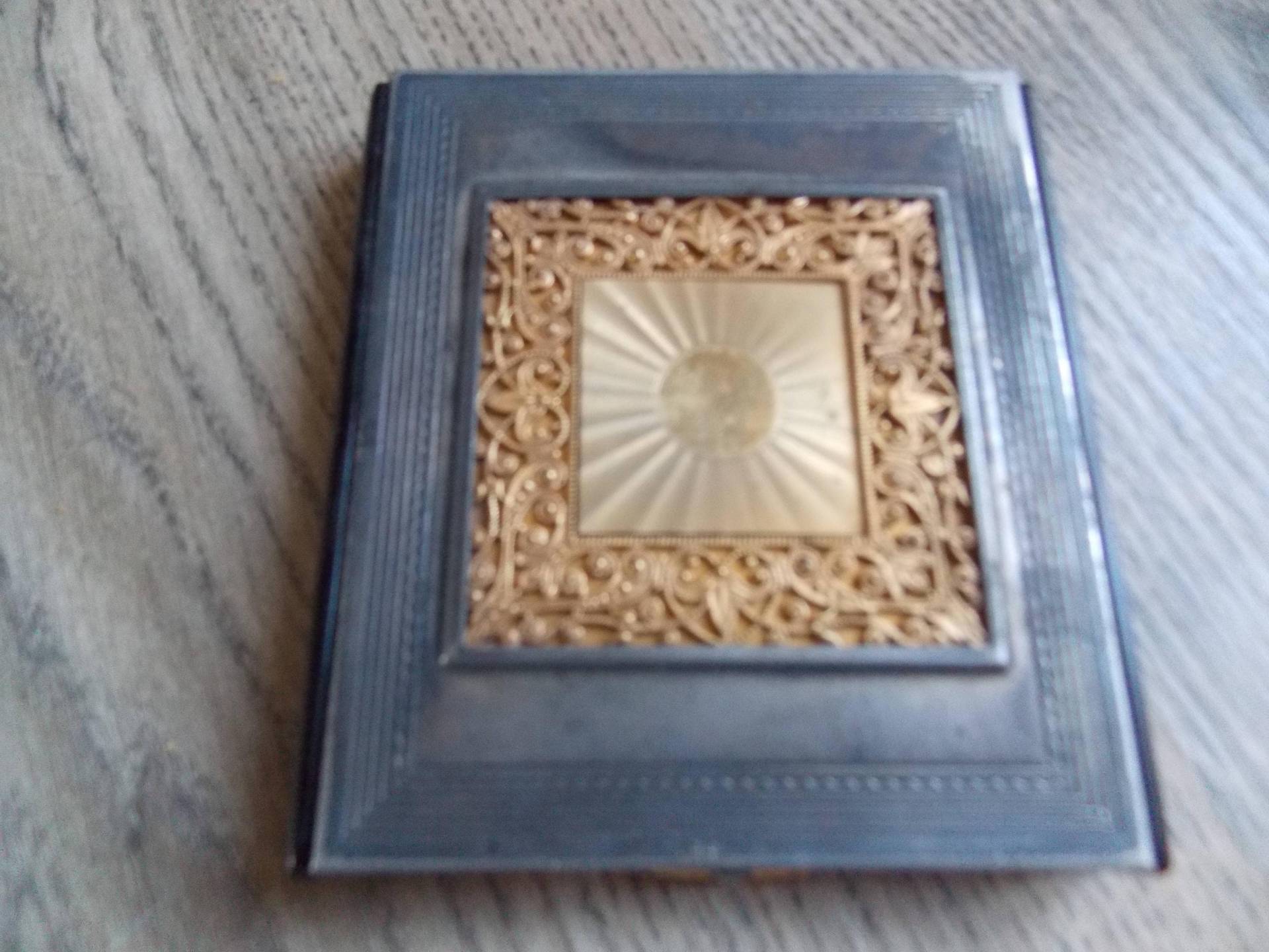 Vintage Französisch Silber Vergoldet Kompaktspiegel von FrenchAntiqueGoods