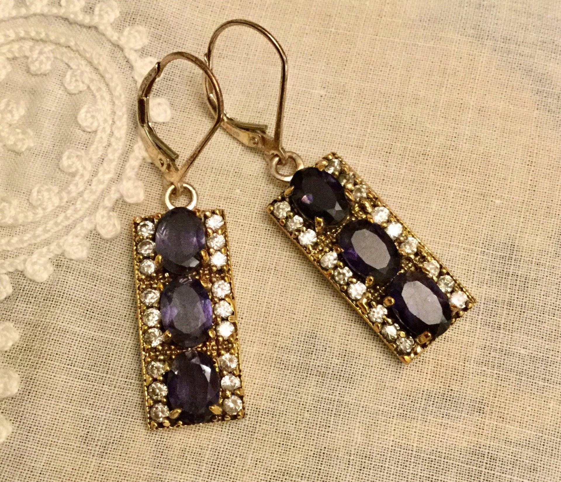 Amethyst Topas Vermeil Sterling Vermeil Vintage Ohrringe - Elegante Echter Amethyst Silber Aus Frankreich Amethyst Topas Vermeil Sterling Vermeil Vintage Ohrringe - Elegante Echter Amethyst Silber Aus Frankreich von FrenchBoutikVintage