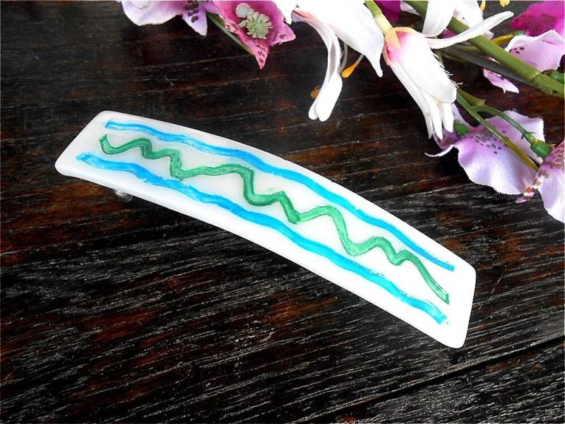 Haarspange Weiß Blau Grün Haar Pin Clip Barettes Haarspangen Zubehör Clips Acryl Kunststoff Bun Halter Damen Schmuck von FrenchGirlsShop