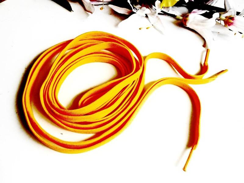 Schuh Spitze Leicht Orange Polyester Baumwolle Schnürsenkel Bootlaces Sport Sneakers Gym Schuhe Stiefel Zubehör Frauen Männer Unisex Tragen von FrenchGirlsShop