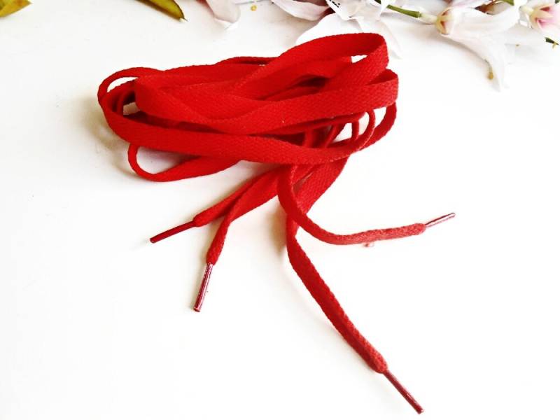 Schuh Spitze Rot Polyester Schnürsenkel Bootlaces Sport Turnschuhe Unisex Zubehör Gym Schuhe Stiefel Frauen Männer Tragen von FrenchGirlsShop