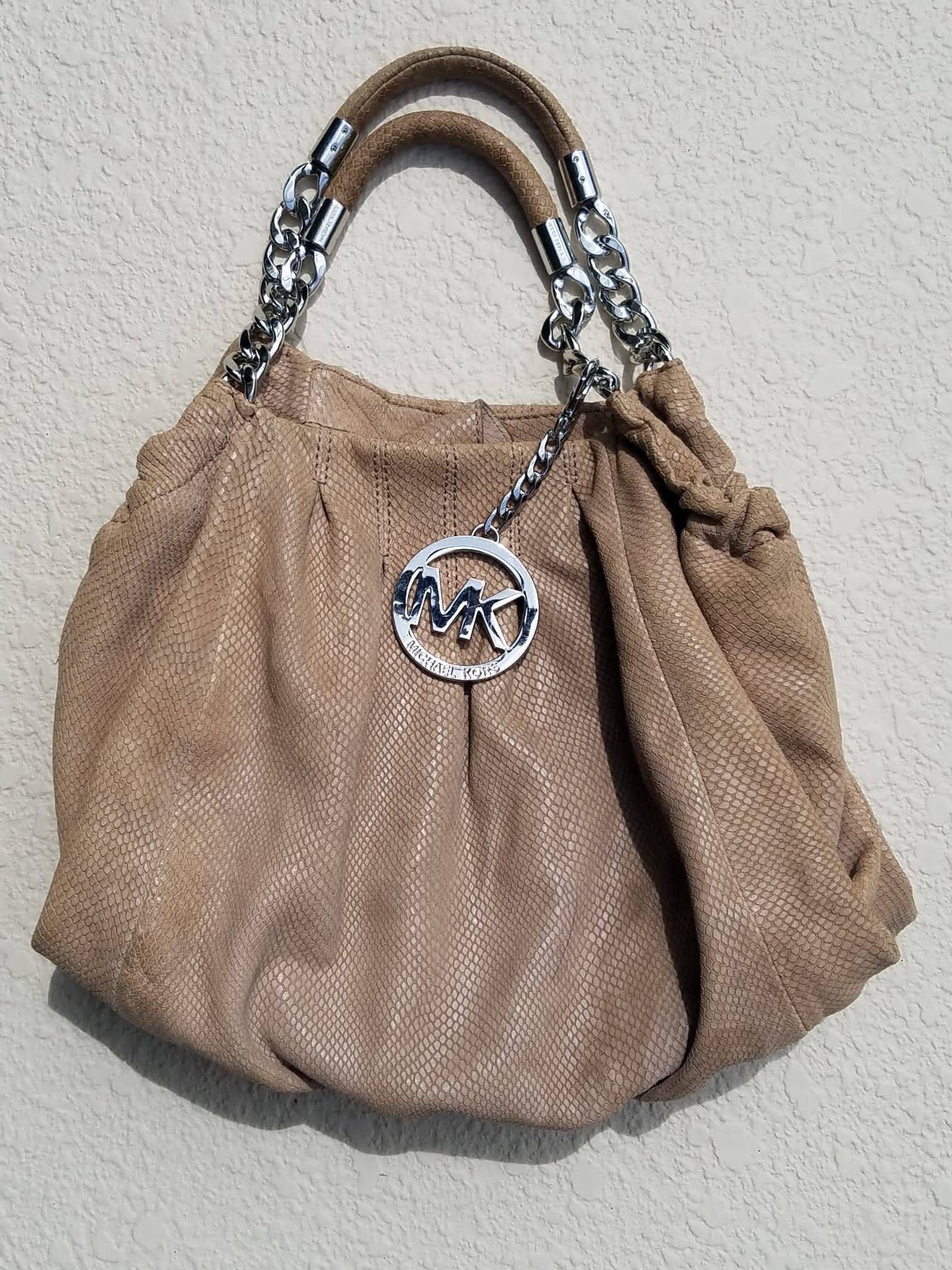 Schnäppchen Michael Kors Geprägte Schlangenleder Geldbörse Michael Kors Erin Handtasche, Kette Griffe Schultertasche, Mk Hobo Bag, Kors von FrenchOutlet