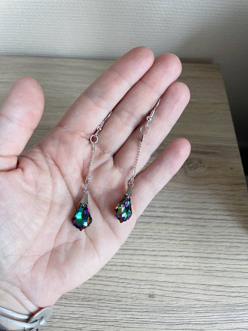 Barocke Ohrringe - Electra Farbe Swarovski-Tropfen Kugelkette Aus 925 Silber von FrenchTouchJewelry