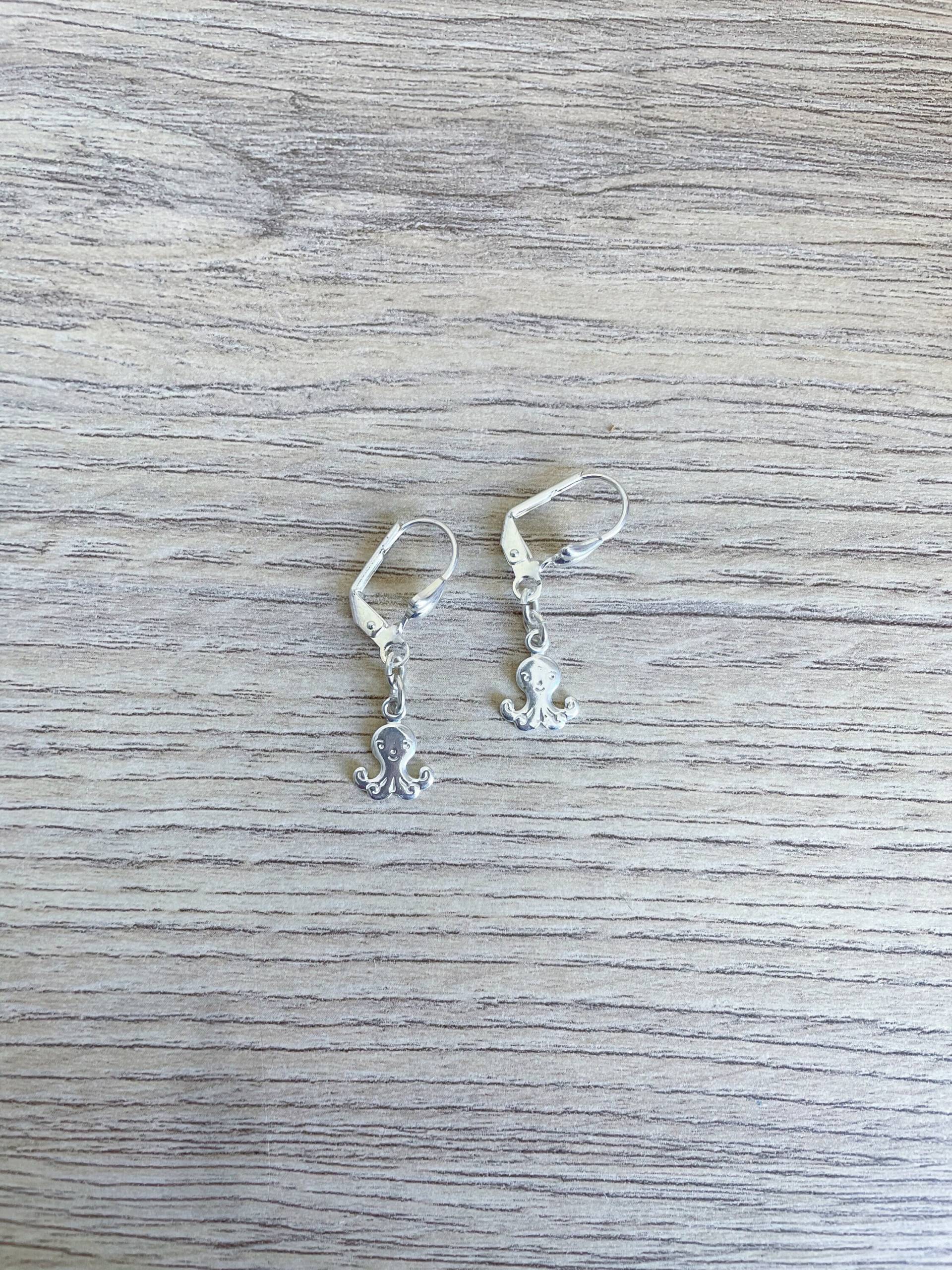 Kleine Lustige Oktopus-Kinderohrringe, Geschenk Für Kind Oder Mutter von FrenchTouchJewelry