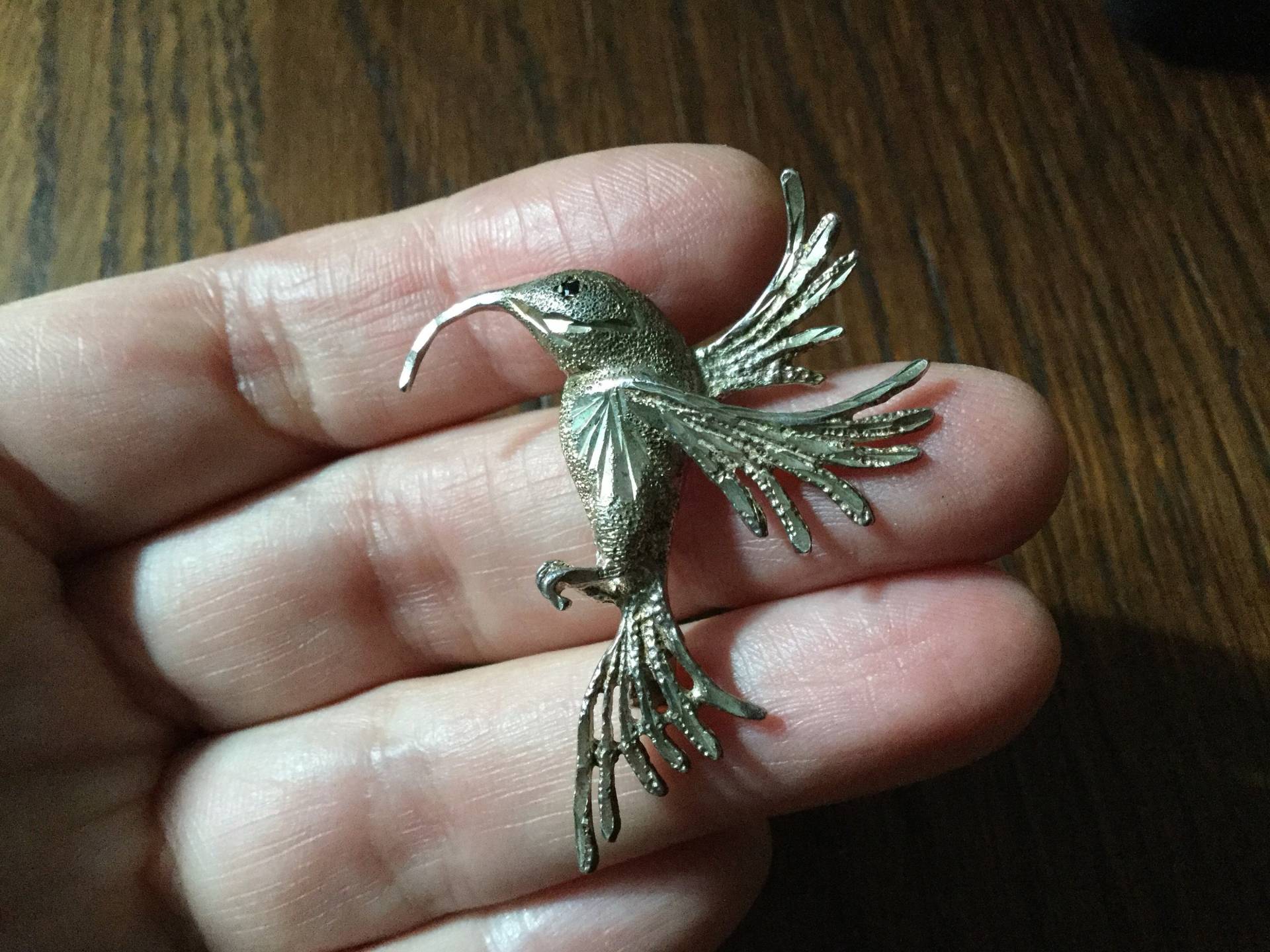 C1930 Art Deco Vogel Sterling Saphir Brosche - Saphirauge - Geschnitztes Sterling - Sehr Schöne Vintage - Einzigartige Markenzeichen-Vintage Aus von FrenchVintageBoutik