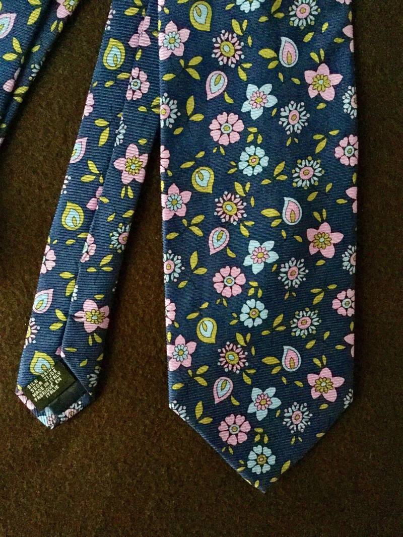 Vintage Lafayette Homme Echte Seidenkrawatte - Wunderschöne Vintage-Krawatte Paris Frankreich Haute Couture Komplett Aus Seide Signiert von FrenchVintageBoutik