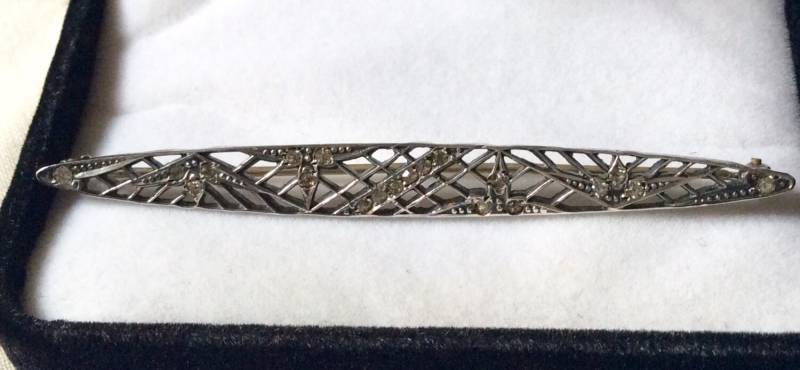 xix Frankreich Antike Steine Brosche - Sterling Silber Weiße Glitzernde Steine Schöner Antiker Feinschmuck Aus von FrenchVintageBoutik