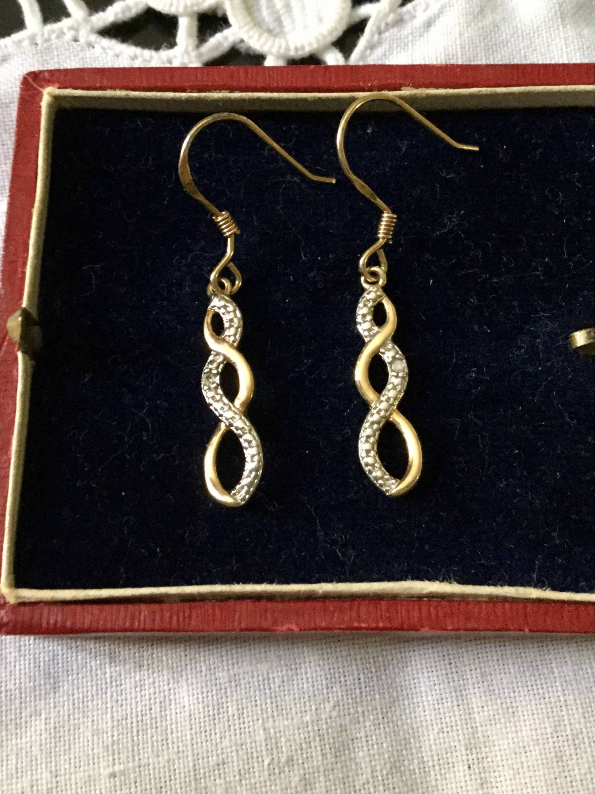 Natürliche Diamant Gold Sterling Lange Vintage Ohrringe - Natürlicher Diamant Sterling Silber Und Gold Stempel Schmuck Aus Frankreich Natürliche Diamant Gold Sterling Lange Vintage Ohrringe - Natürlicher Diamant Sterling Silber Und Gold Stempel Schmuck Aus Frankreich von FrenchVintageJewel