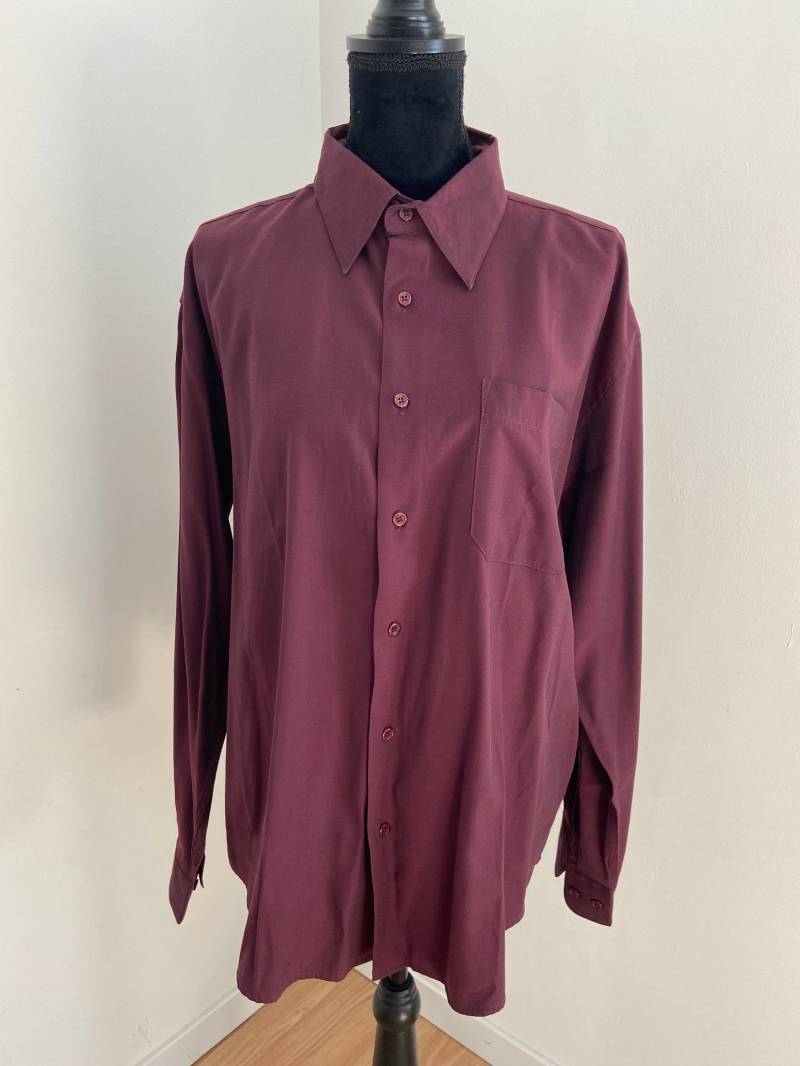 Ungetragen - Herren French Irisierend/Zweifarbiger Langarm Knopf Unten Lila Shirt | xl von Frenchauthentic