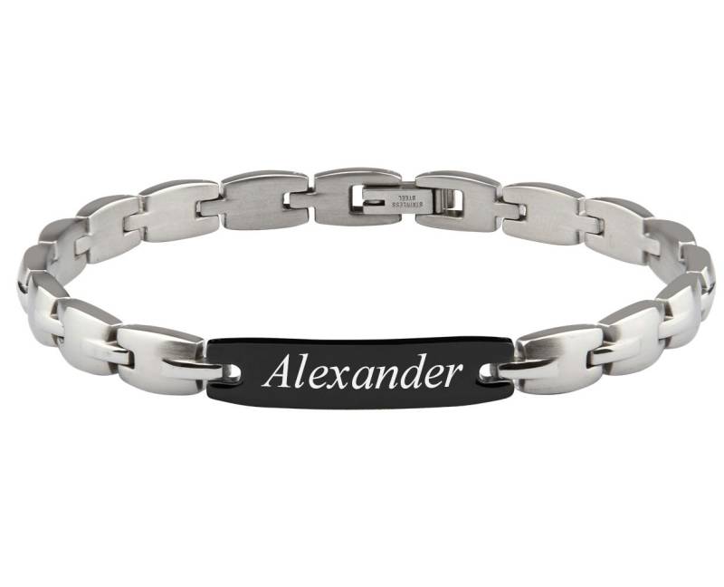 Armband Namensgravur Vatertagsgeschenk Schwarz Edelstahl Personalisierbar Männer Geschenk Freund von Frencheis