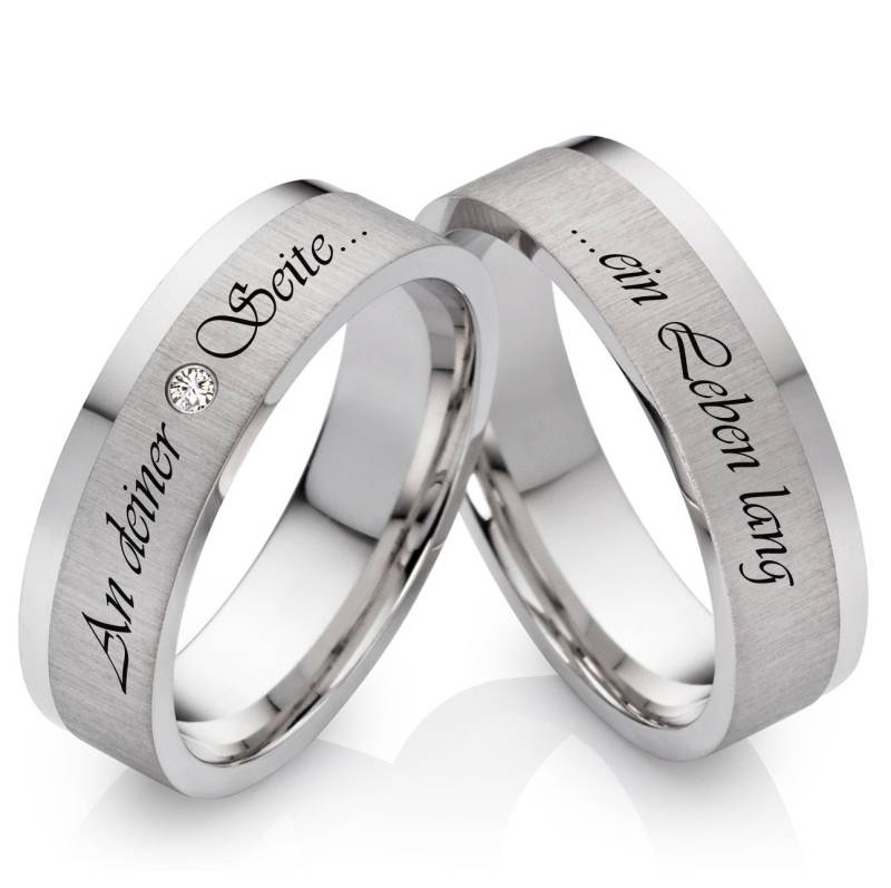 Diamantringe Eheringe Trauringe Verlobungsringe Hochzeitsringe Aus Silber Mit Persönlicher Gravur von Frencheis