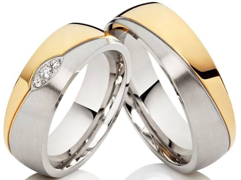 Eheringe Ringe Verlobungsringe Edelstahl in Bicolor Mit Kostenloser Gravur von Frencheis