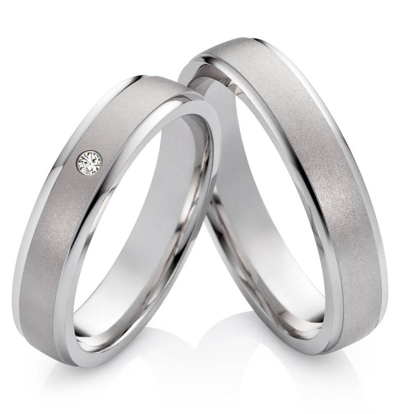 Eheringe Silber Mit Diamant Personalisierbar Geschenk Silberhochzeit von Frencheis