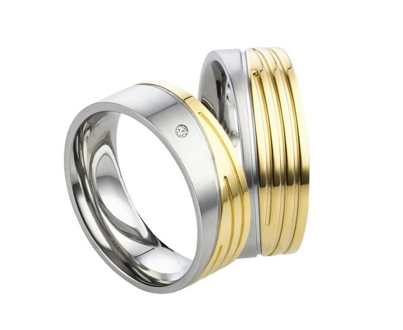 Moderne Eheringe Bicolor Mit Diamant von Frencheis