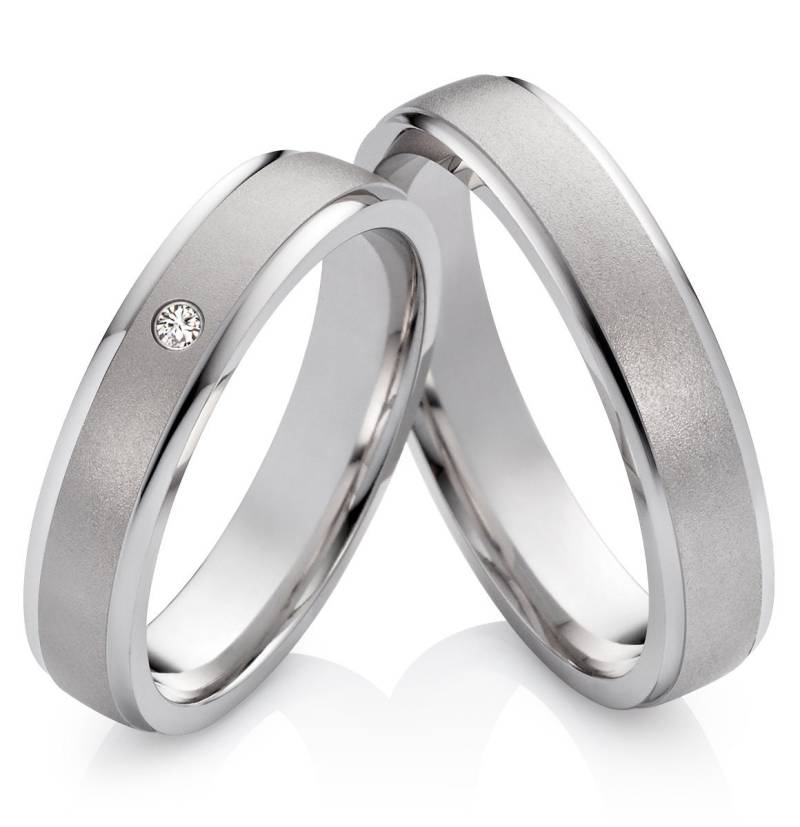 Partnerringe Eheringe Silber Mit Diamant Und Gratis Lasergravur von Frencheis