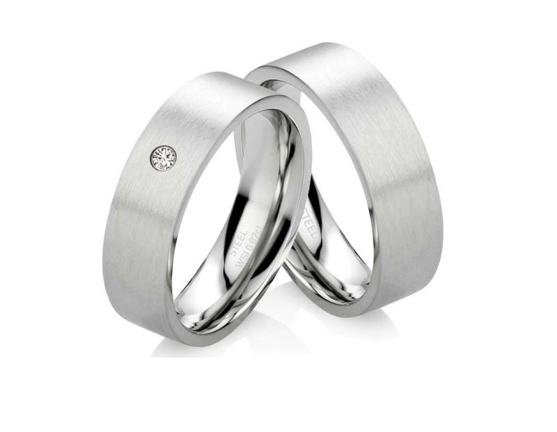Partnerringe Set Edelstahlringe Minimalistisch Mit Wunschgravur von Frencheis