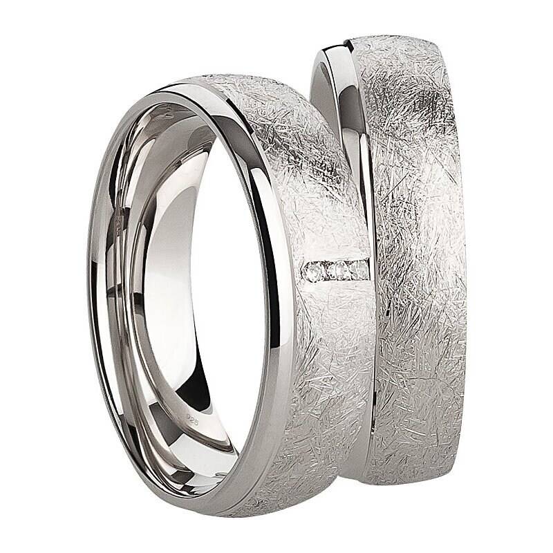 Verlobungsringe Silber Crash Optik von Frencheis