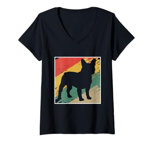 Damen Pardon My French Fun Frenchie Bulldog Welpe, Hundeliebhaber T-Shirt mit V-Ausschnitt Damen Pardon My French Fun Frenchie Bulldog Welpe, Hundeliebhaber T-Shirt mit V-Ausschnitt von Frenchie Bulldog Designs