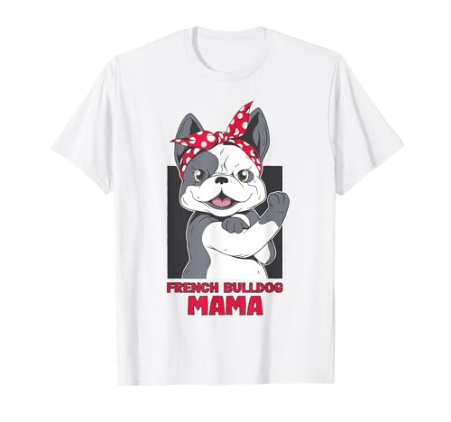 Polka-Dots Bandana Französische Bulldogge Mama T-Shirt Polka-Dots Bandana Französische Bulldogge Mama T-Shirt von Frenchie Pet Dog Rockabilly Cartoon Style