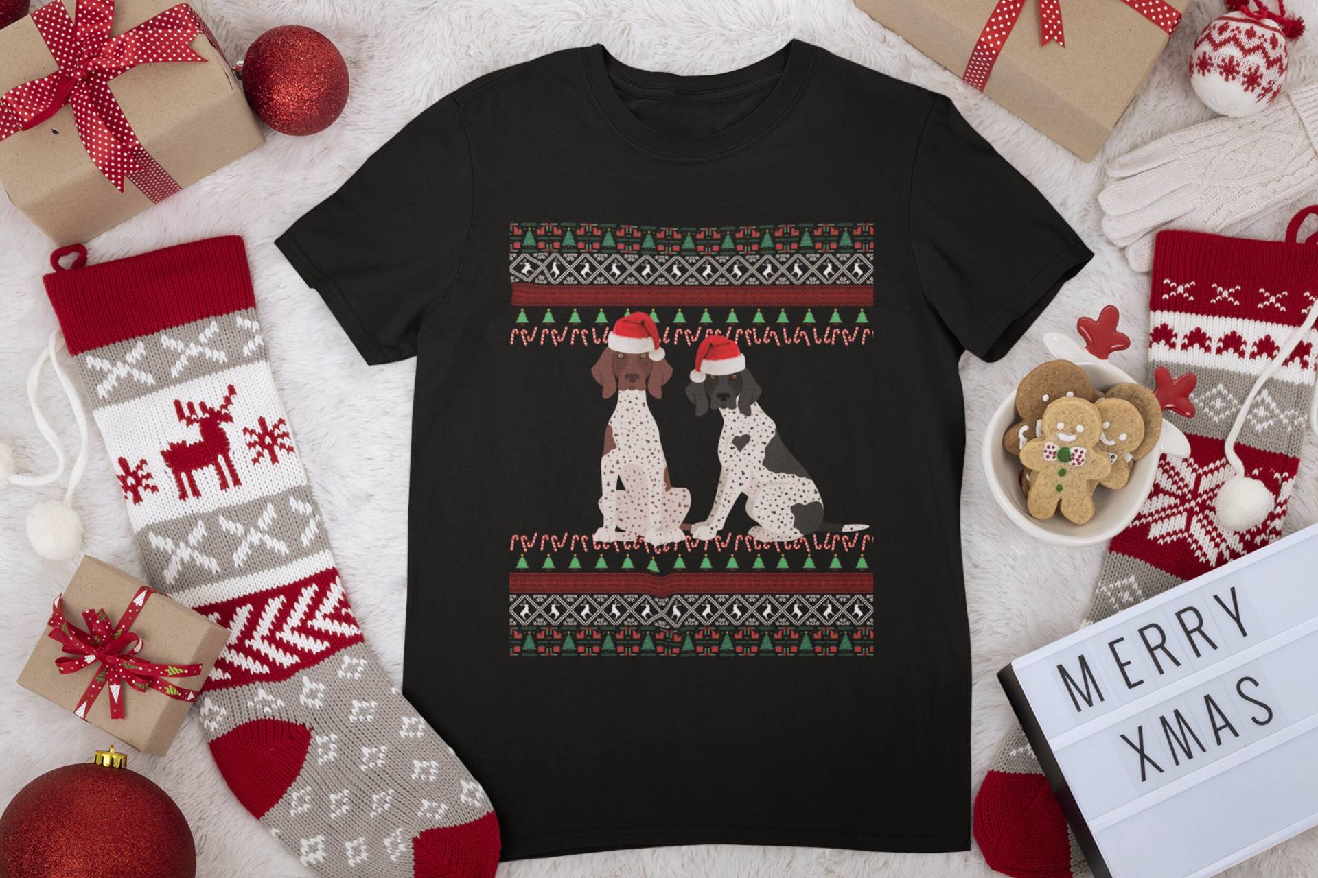 Aps Weihnachtshemd | Deutsch Kurzhaar Vorstehhund Shirt Geschenke Mom Gsp Dad Weihnachtsgeschenk Ugly Pointer Weihnachts von FrenchieDogMomCo