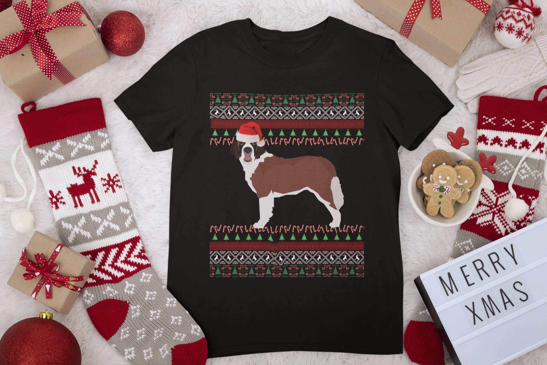 Bernhardiner Weihnachtshemd | Shirt Geschenke Mom Geschenk Hässliche Weihnachten von FrenchieDogMomCo