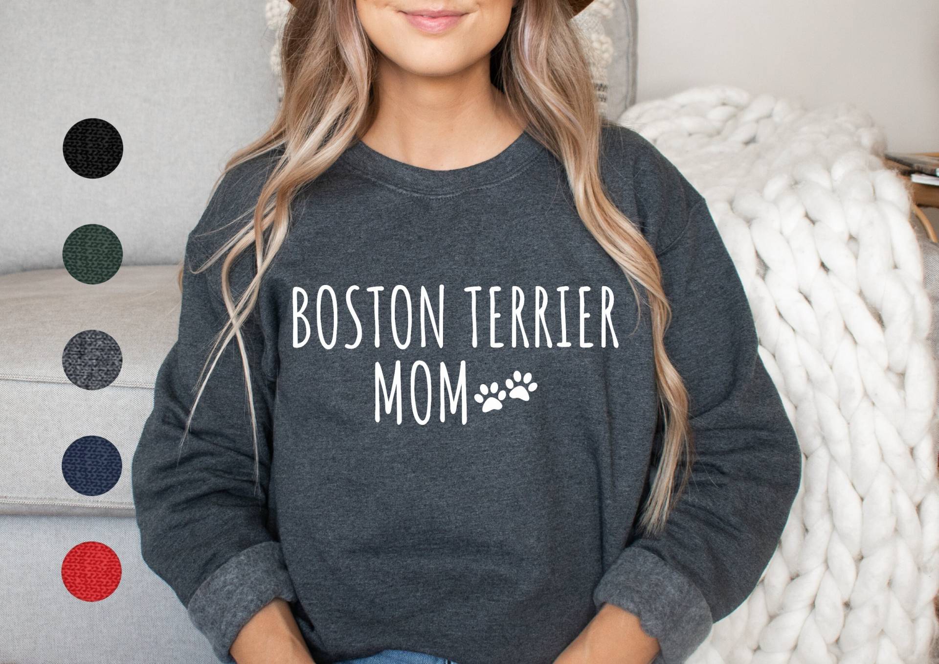 Boston Terrier Mom Sweatshirt | Bostie Geschenke Pullover Mama Geschenk von FrenchieDogMomCo