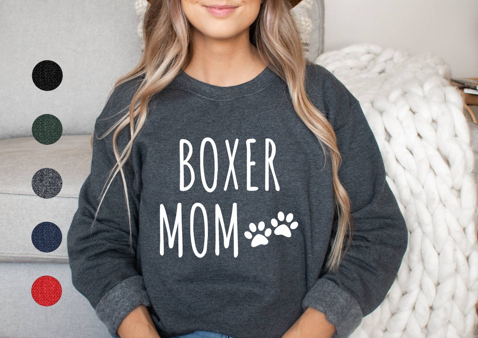 Boxer Mom Sweatshirt | Boxer-Sweatshirt Geschenke Hund Mama Pullover Geschenk Boxer-Hundepullover von FrenchieDogMomCo