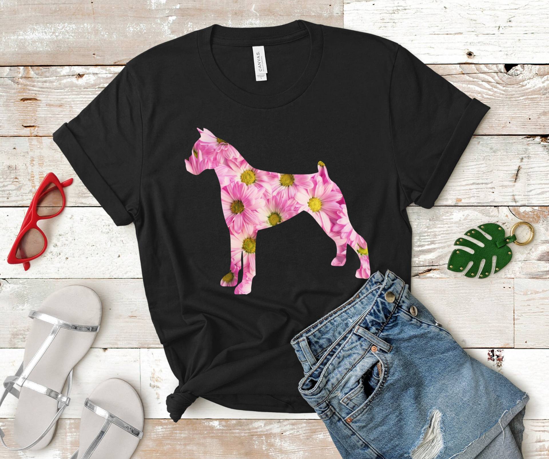 Boxer Shirt | Mom Geschenke Hund Blumen Tshirt Für Sie Mama T-Shirt Mutter Gänseblümchen Frauen von FrenchieDogMomCo